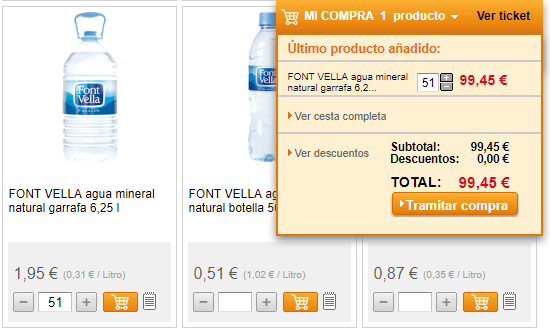 Agua mineral natural garrafa 5 l · FONT D'OR · Supermercado El Corte Inglés  El Corte Inglés