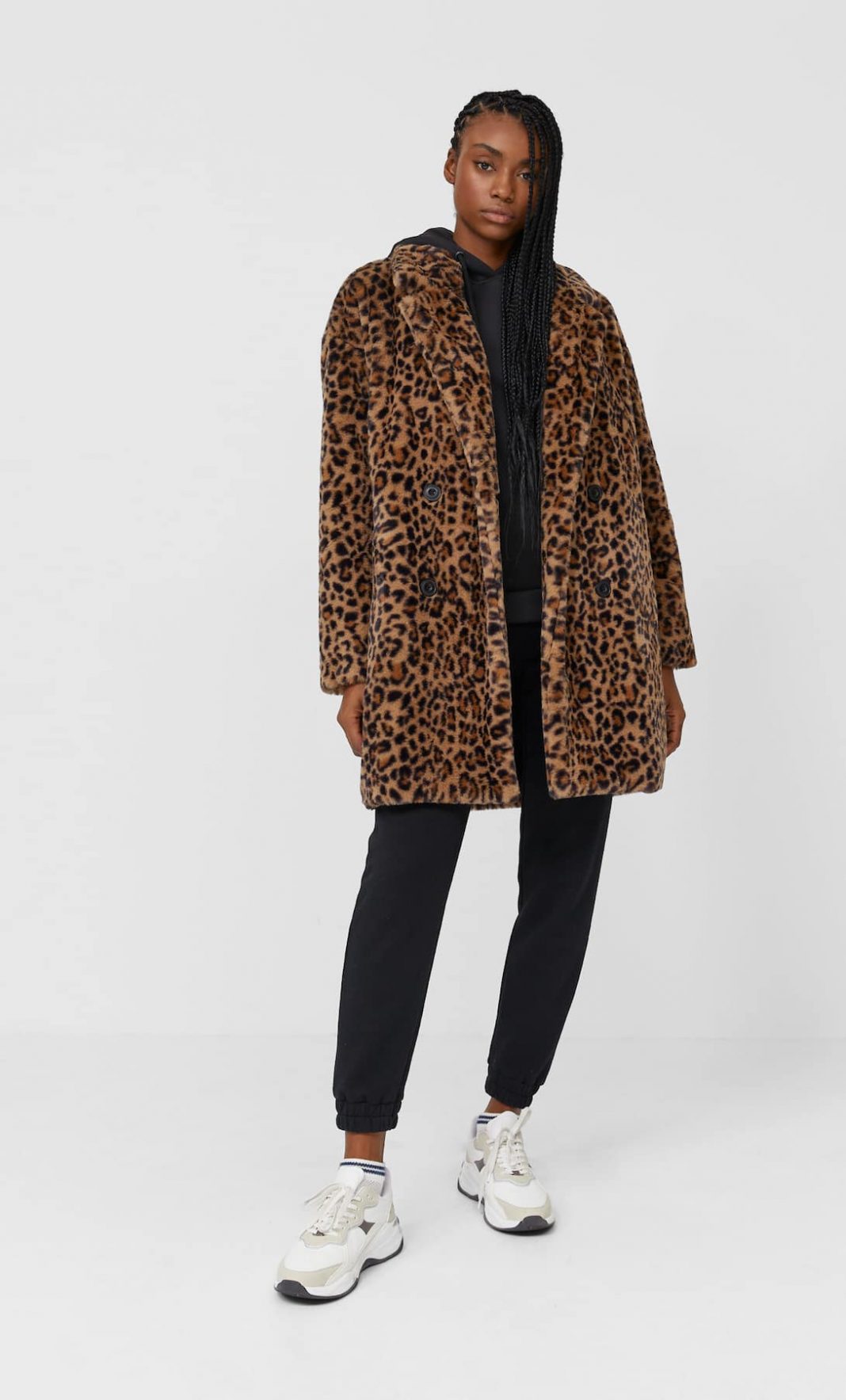 abrigo pelo leopardo stradivarius