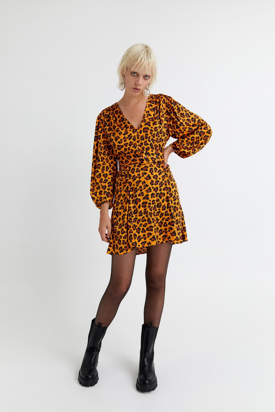 vestido mini leopardo sfera