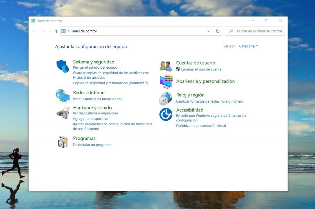 Panel de Control, Windows 10