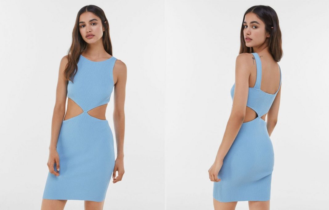 vestido midi apertura Bershka