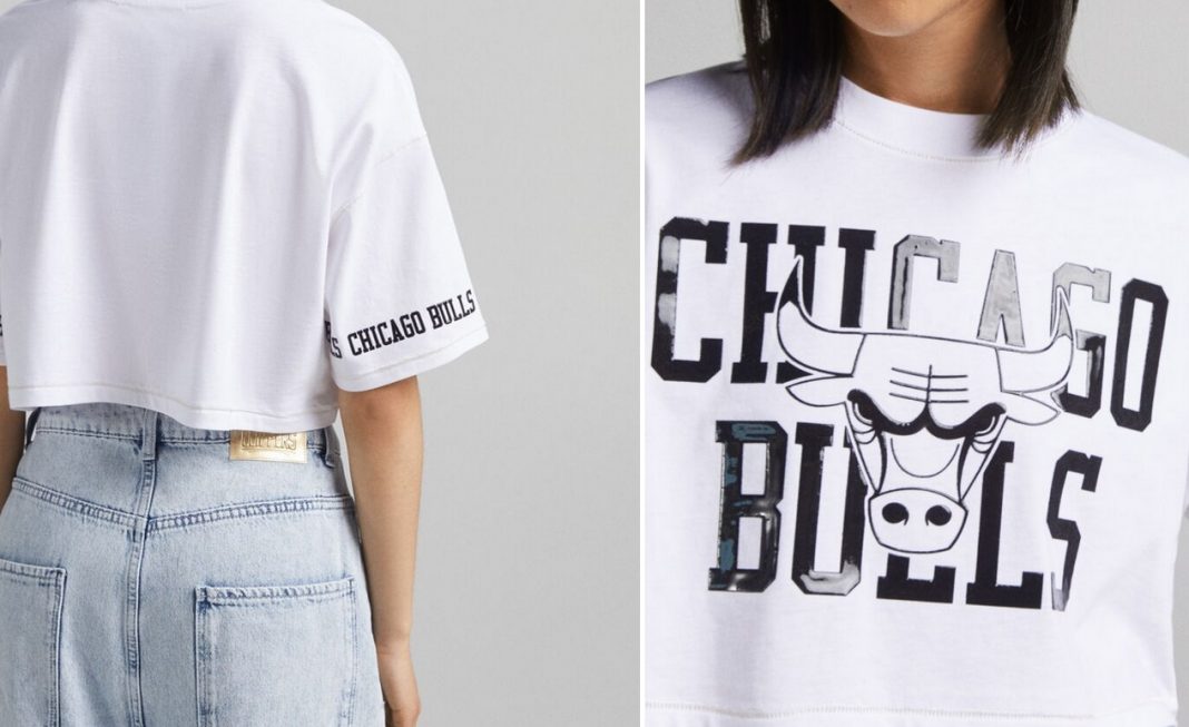 camiseta corta Chicago Bulls de Bershka