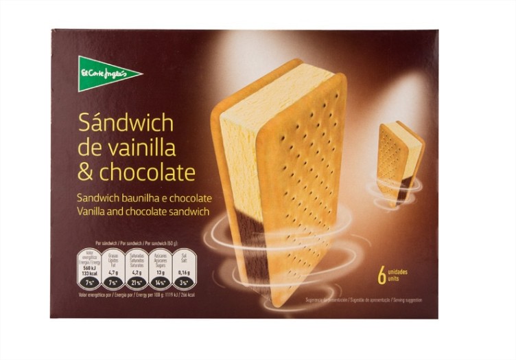 helado sandwich vainilla y chocolate el corte ingles