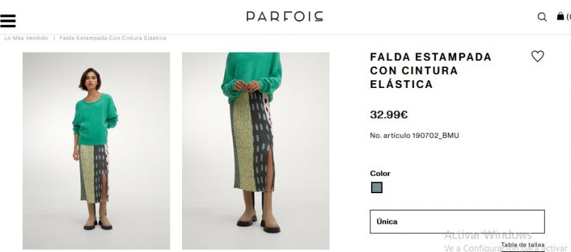 Falda Estampada Con Cintura Elástica- Parfois