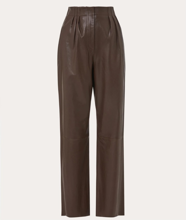 pantalon recto de piel