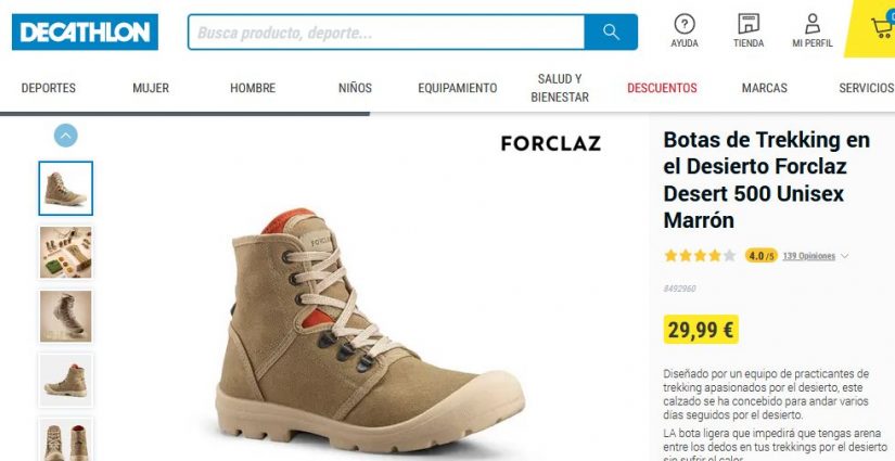 Botas de Trekking en el Desierto Forclaz