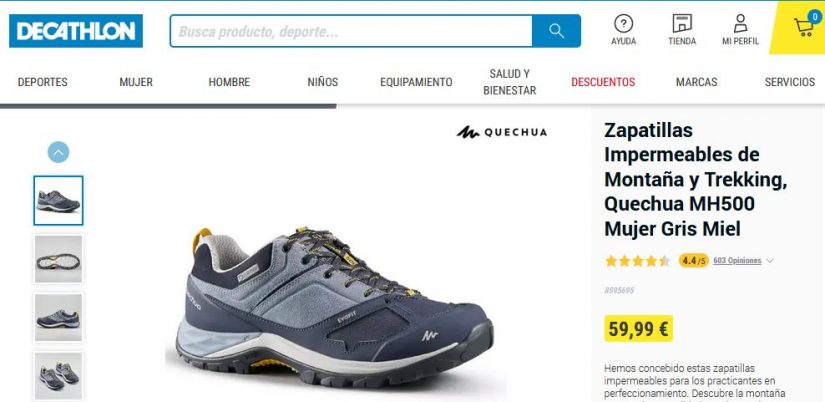 Zapatillas Impermeables Quechua MH500 Mujer- Decathlon