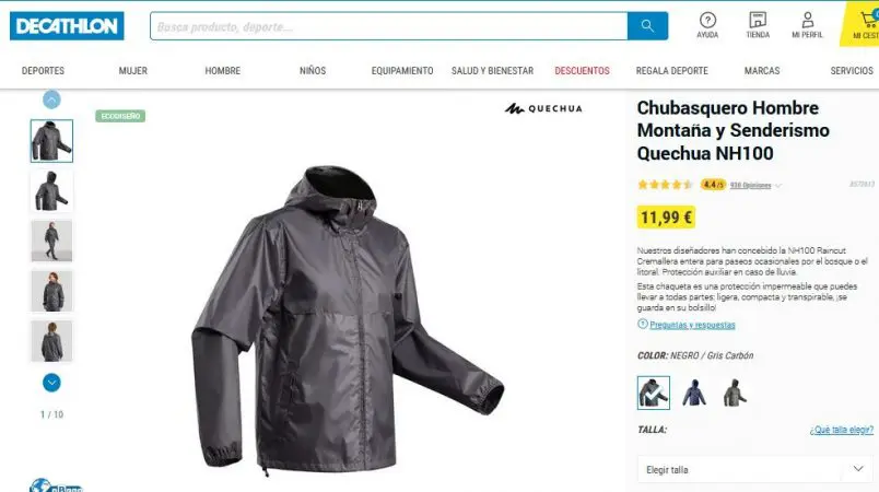 Chubasquero quechua online hombre