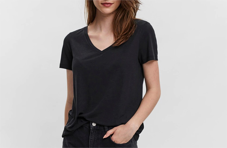 camiseta manga corta cuello pico vero moda el corte ingles