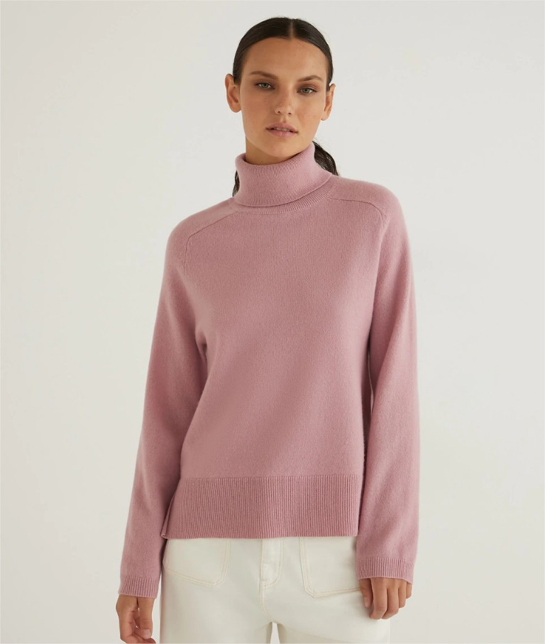 jersey cuello vuelto lana cashmere