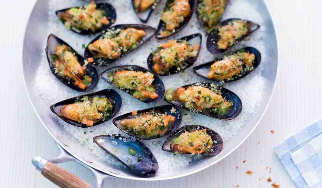 Mejillones gratinados receta entrante