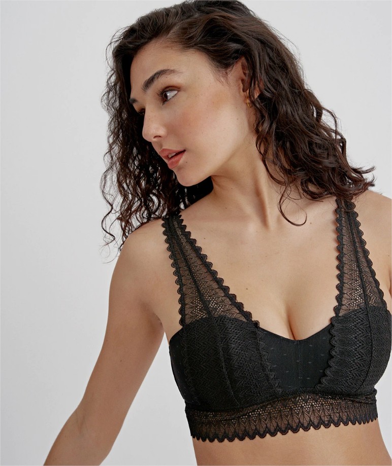 bralette estilo balconette encaje geometrico black limba