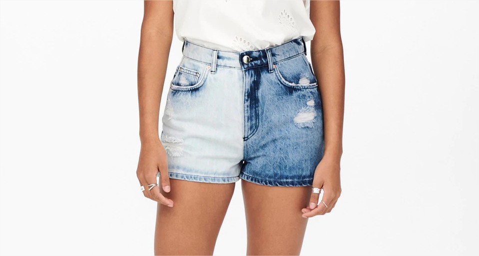 short denim bicolor only el corte ingles