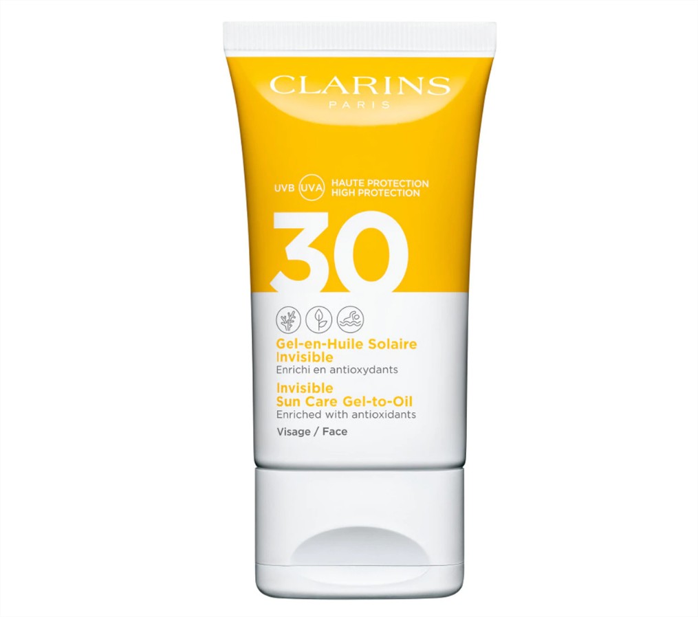 gel aceite solar invisible spf30 clarins