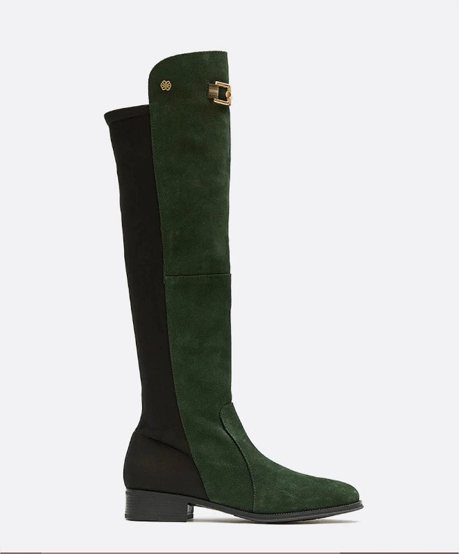 Botas de mujer altas estilo mosqueteras en verde el corte inglés