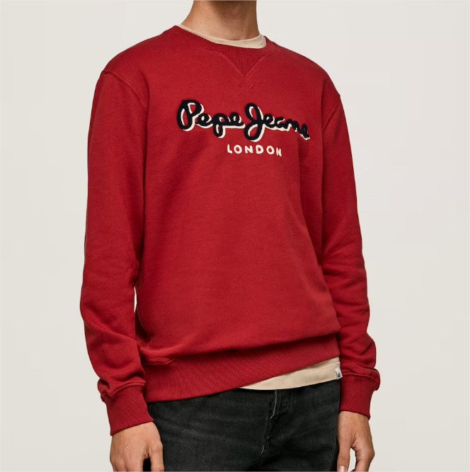 Sudadera de hombre color rojo con logo bordado el corte ingles