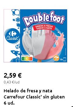 Uno de los helados sin gluten de Carrefour