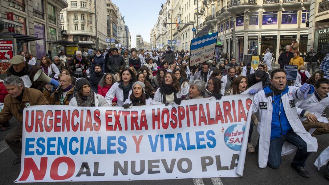 Manifestación contra los recortes sanitarios