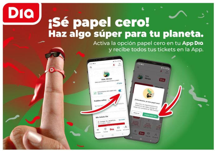 Dia reafirma su compromiso con el medioambiente con el “ticket papel cero”