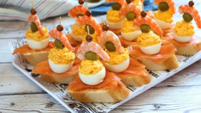 canapés de salmón