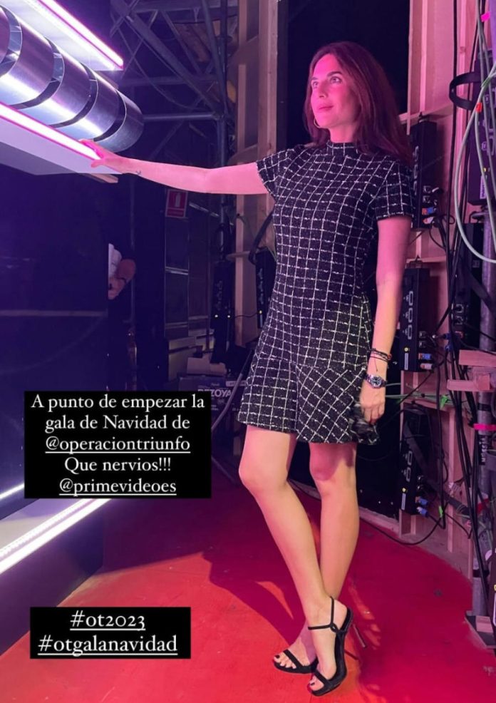 Tras pasar por 'Operación Triunfo', Lourdes Montes ha pasado por Mango y se ha llevado este vestido de estilo parisino