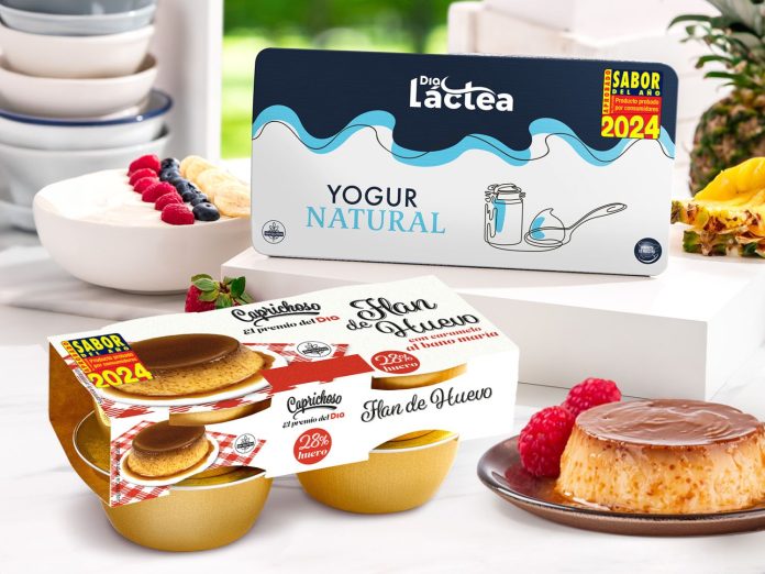 El “Flan de Huevo Caprichoso, el premio del día” y el “Yogur Natural Dia Láctea”, premiados con el sello Sabor del Año 2024 por los consumidores