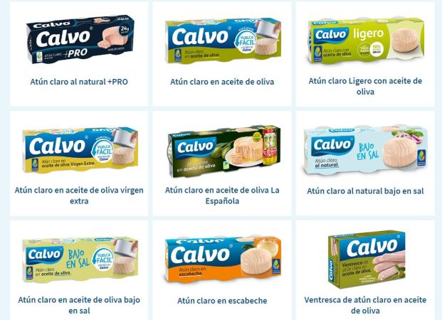 Algunos de los productos del portafolio de Calvo