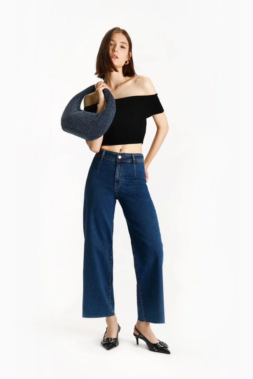 Jeans culotte elástico