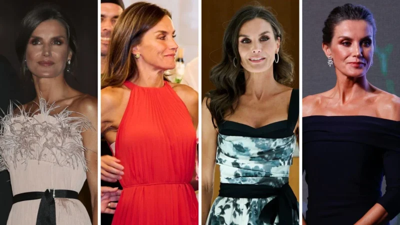 Cuatro vestidos con escotes que destacaron en la reina Letizia 