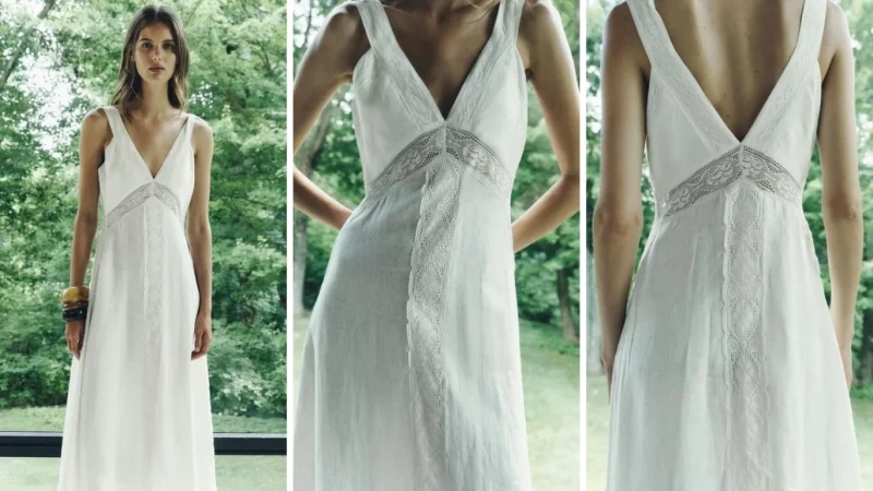 El vestido blanco lencero de Zara 