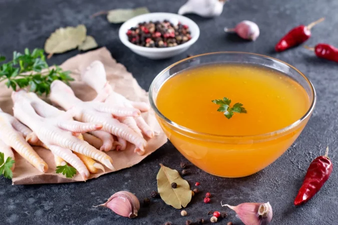 Preparación del caldo de colágeno