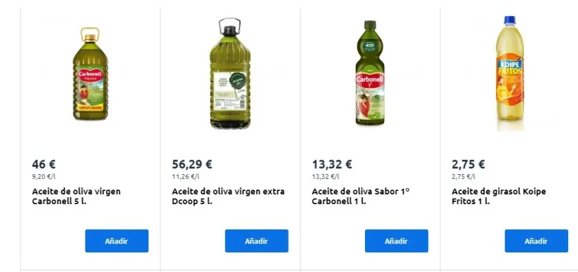 precio aceite Merca2.es