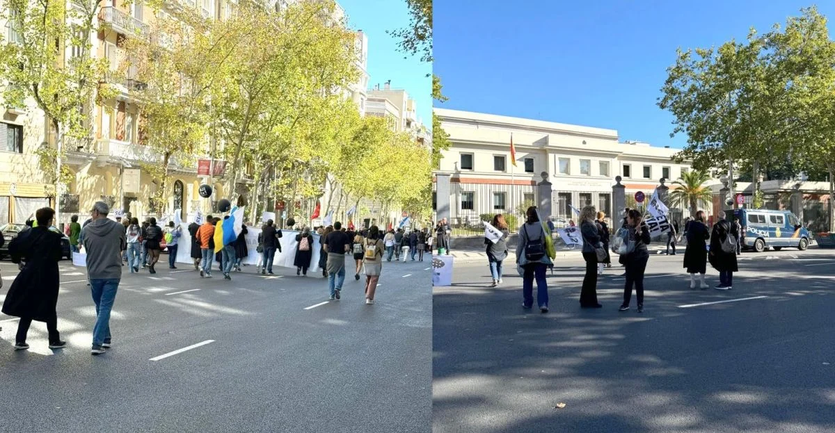 Cerca de 2.500 mutualistas se manifestaron hoy en Madrid por unas pensiones dignas