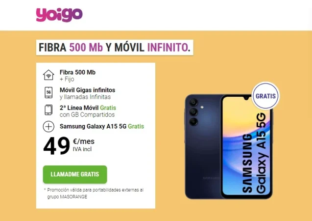 Yoigo regala un Samsung con IA con la convergente de otoño más llamativa