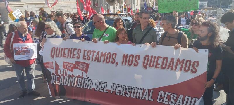 Una protesta en Madrid pide atajar la temporalidad en el empleo público: «El Gobierno no estabiliza personas»