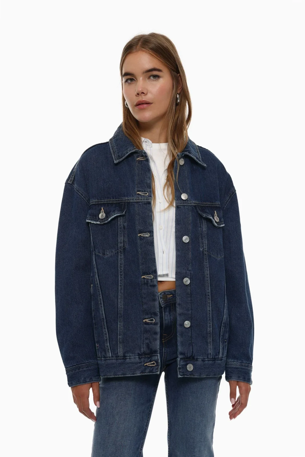 Cazadora denim oversize rotos