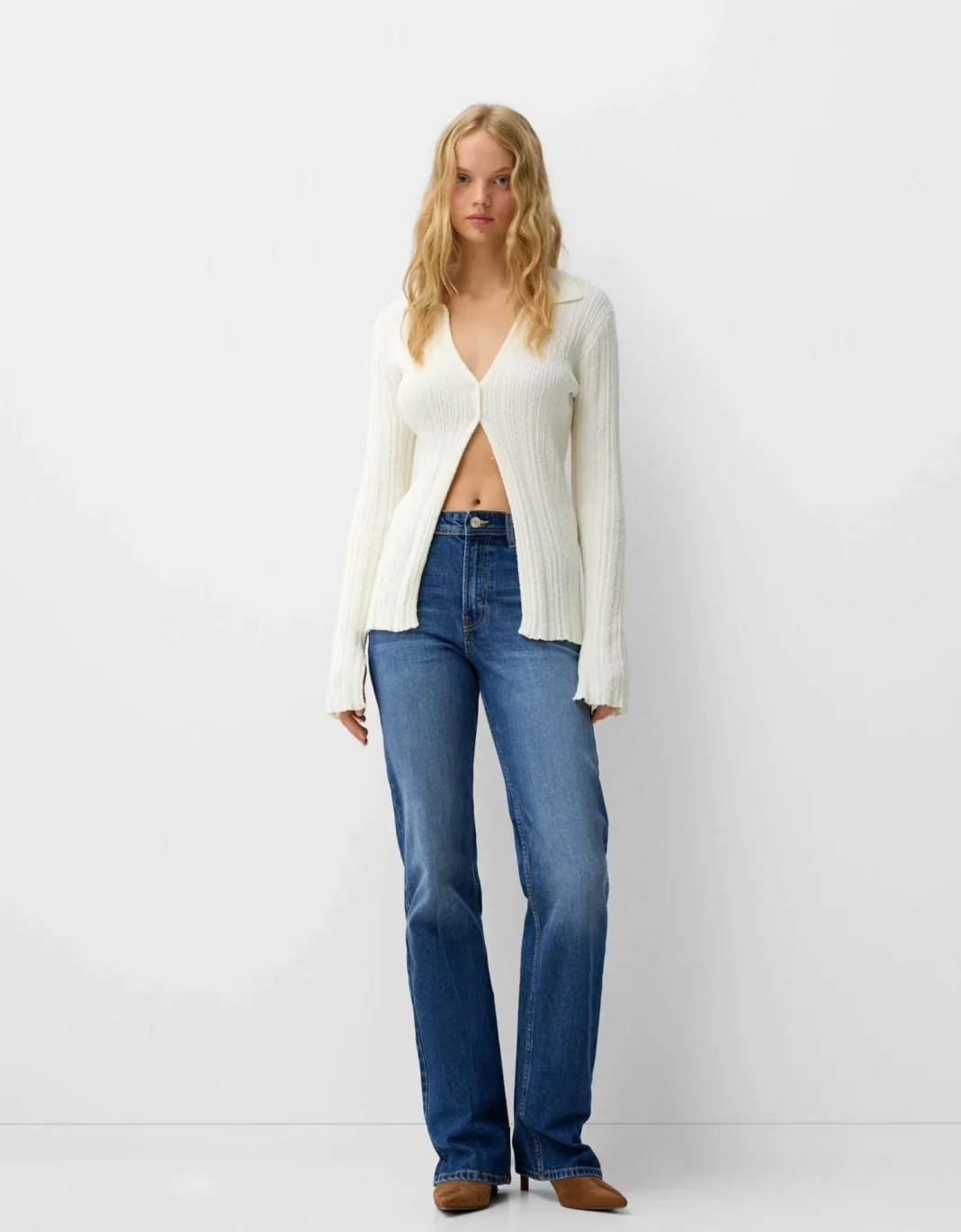 Jeans high waist straight confort